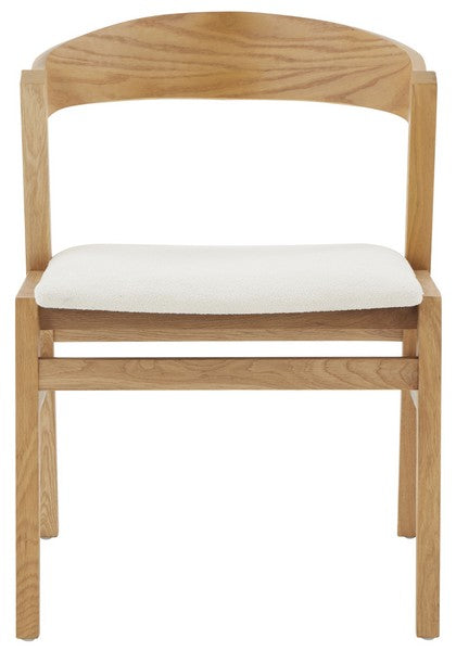 ABIGAYLE WOOD AND BOUCLE DINING CHAIR