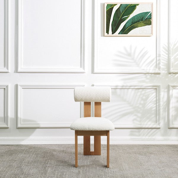 HALLOWAY BOUCLE AND WOOD DINING CHAIR