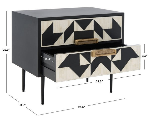 KIMORI 2 DRAWER NIGHTSTAND