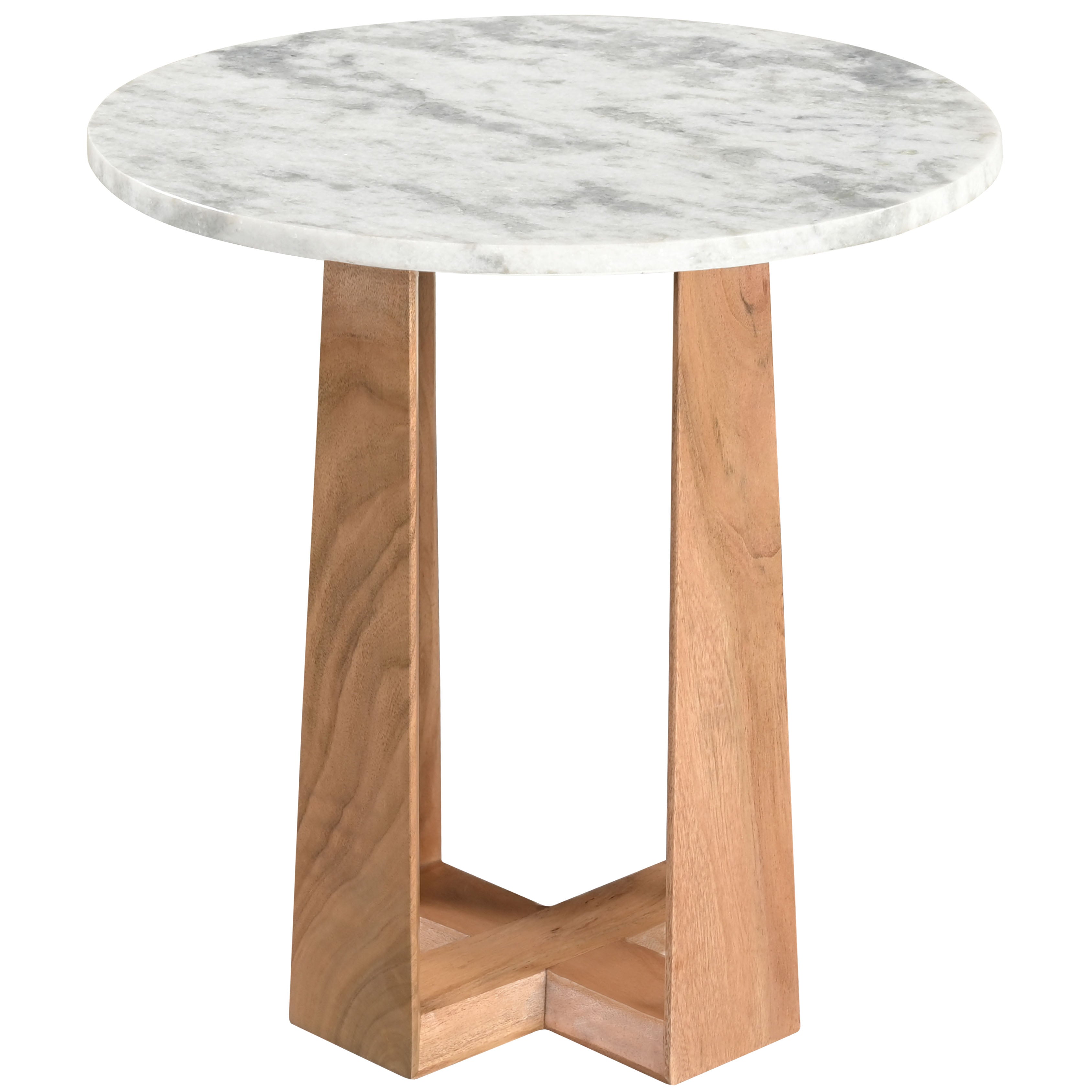 TRENTON ROUND MARBLE TOP ACCENT TABLE