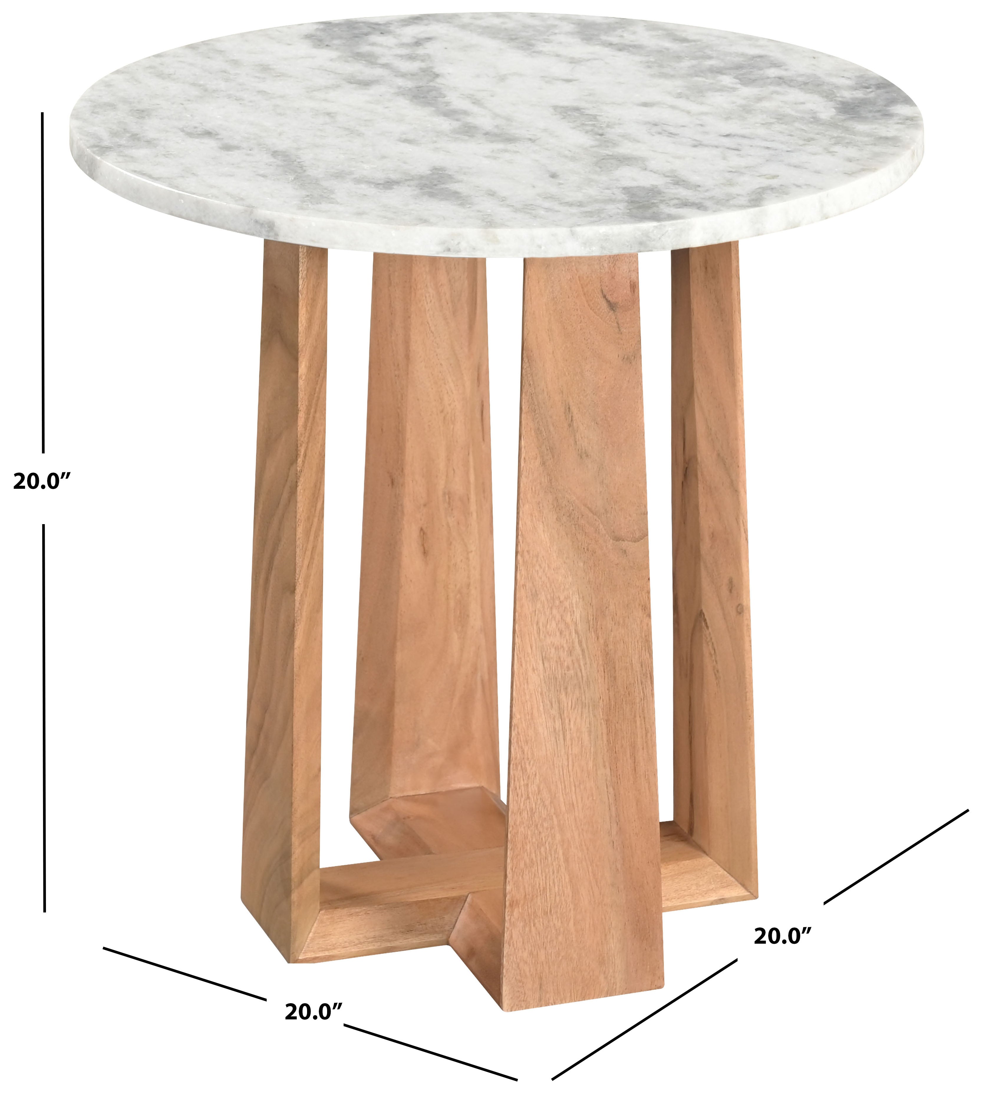 TRENTON ROUND MARBLE TOP ACCENT TABLE