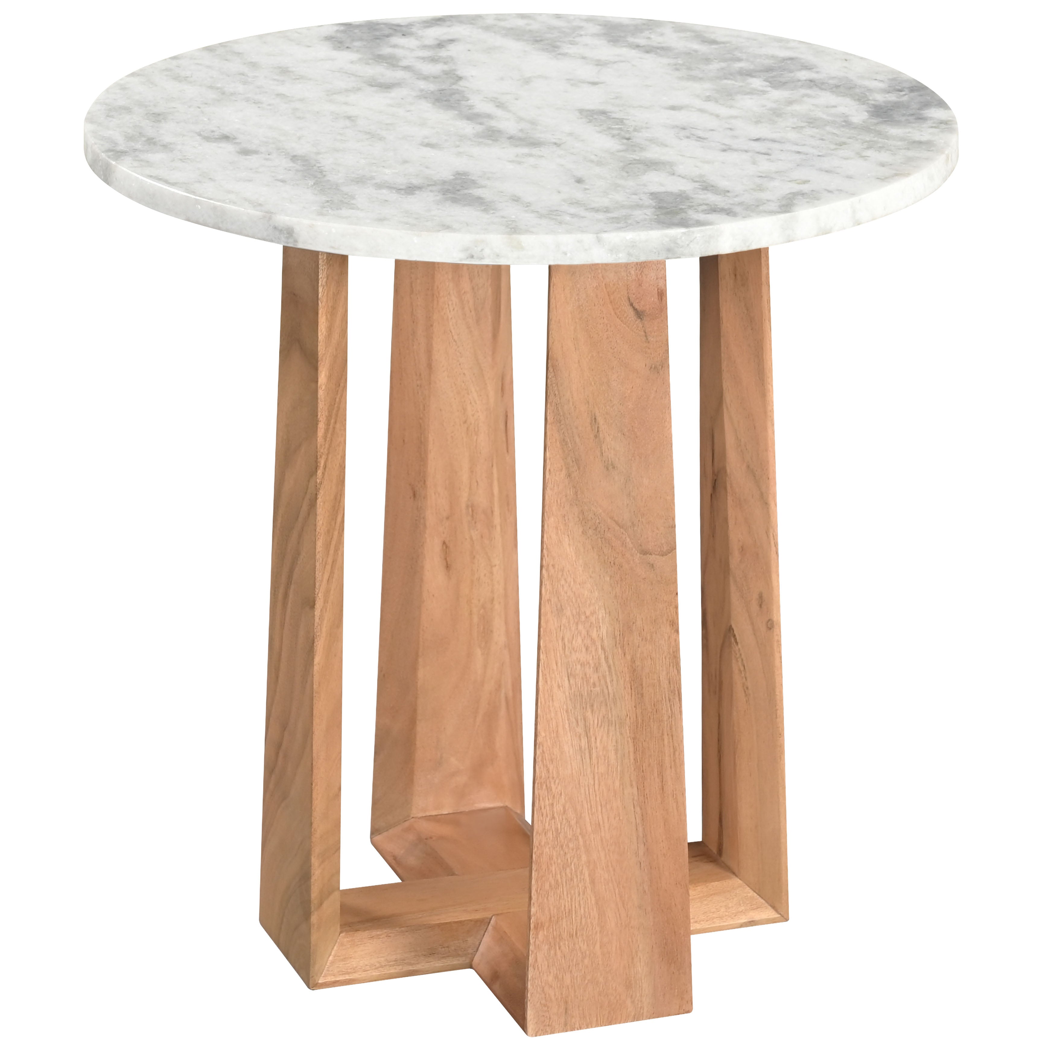 TRENTON ROUND MARBLE TOP ACCENT TABLE