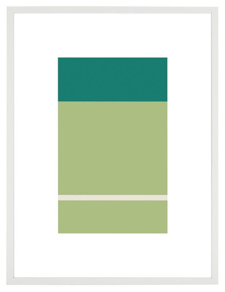 MORNINGS IN MARCH, 18 x 24 INCH, SPRING GREEN/BLUE GREEN, FRAMED WALL ART