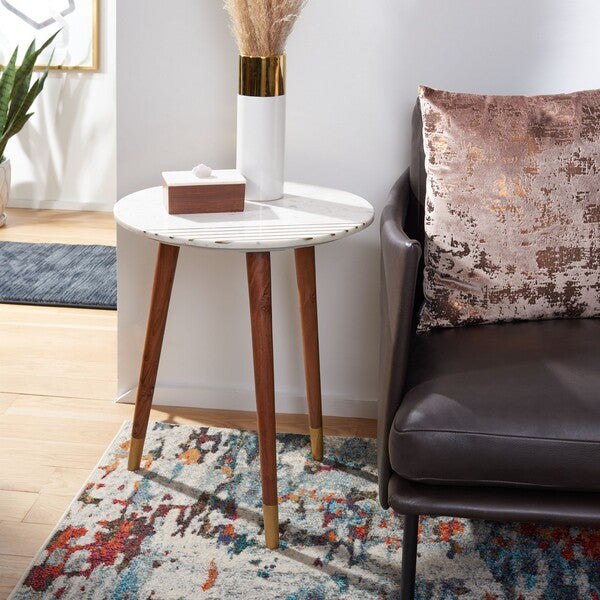 VALERIE ROUND MARBLE ACCENT TABLE