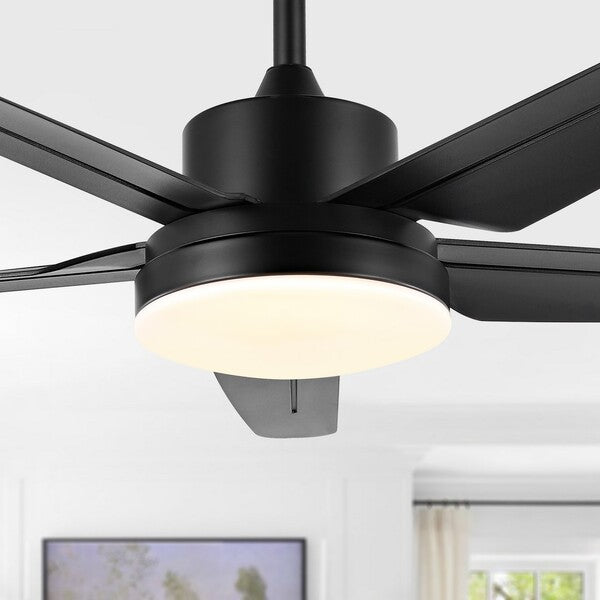 MELESA, LED-LICHT, 52 ZOLL, SCHWARZ, EISEN DECKE FAN