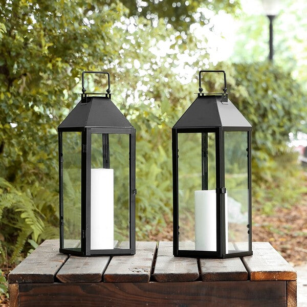 RUANE EISEN/GLAS OUTDOOR LANTERN, SET VON 2