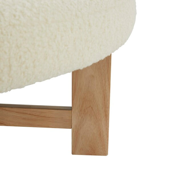 VINNY FAUX SHEARLING OTTOMAN