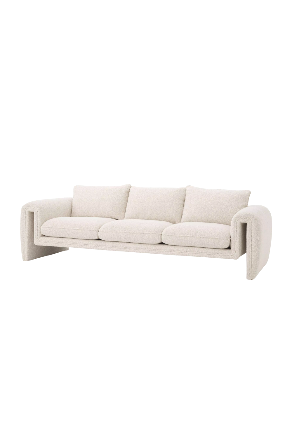 Cremefarbenes Bouclé-Polstersofa | Eichholtz Tondo