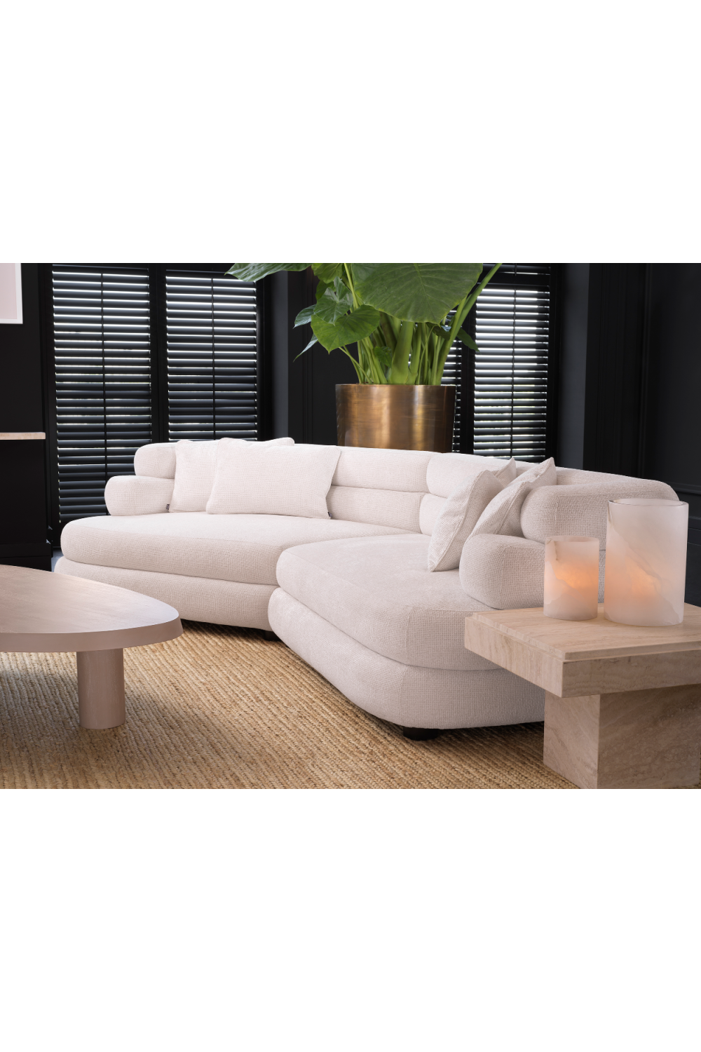 Modulares Sofa aus weißem Stoff | Eichholtz Malaga